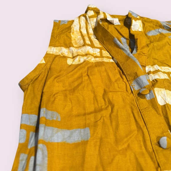 Global Mamas Mustard Yellow and White Sleeveless Dress Size Small - Picture 5 of 11